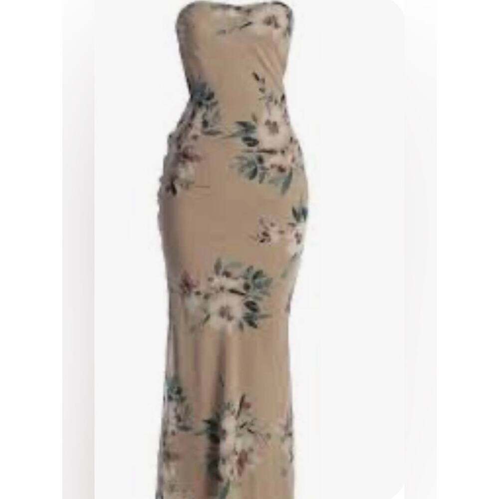 JLUXLABEL Blush Floral Strapless Maxi Dress Romantic Garden Party NWT Size S - Picture 3 of 15